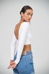 Кроп-топ с вырезом на спине цвет белый 20950240 фото 3