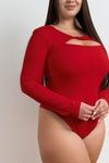Боді з довгим рукавом з вузликом колір червоний 1971/0348 фото 3